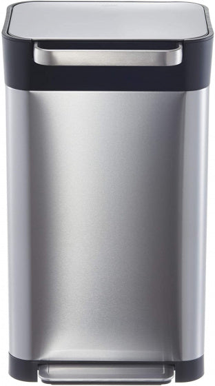 afvalemmers Totem 30 liter RVS zilver/zwart