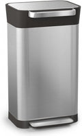 afvalemmers Totem 30 liter RVS zilver/zwart