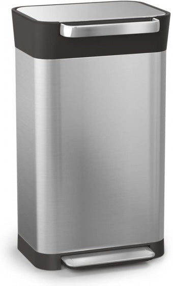 afvalemmers Totem 30 liter RVS zilver/zwart