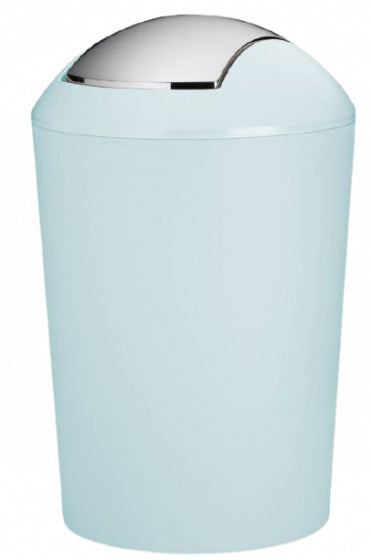 afvalemmer Marta 1,7 liter 15 x 21 cm lichtblauw/zilver
