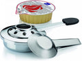 branderset Vulcano 21,5 cm rvs zilver 3-delig