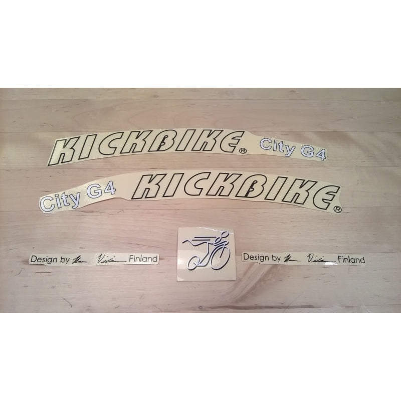 kickbike stickerset city white (set of 5)