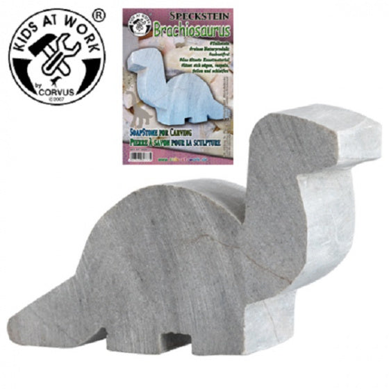speksteen Brachiosaurus junior 14,5 x 9 cm grijs