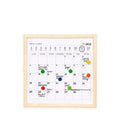 memobord kalender 20 x 20 cm staal/hout wit