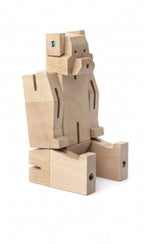 speelfiguur SquareBear 7,5 x 20 cm hout naturel