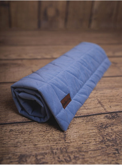 deken Triangles Jeans 50 x 70 cm katoen/fluweel blauw