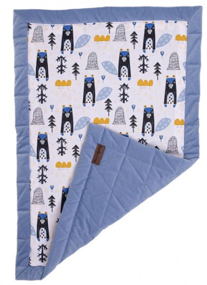 deken Triangles Jeans 50 x 70 cm katoen/fluweel blauw