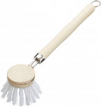 afwasborstel 22,5 cm hout/nylon crème/wit