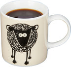 espressokop schapen 80 ml porselein wit/zwart