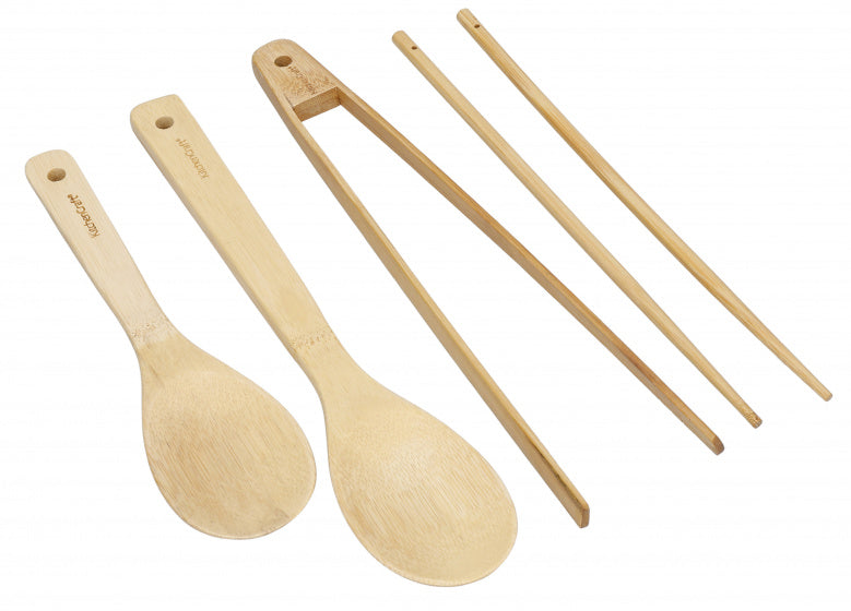 Kitchencraft Oosters/Sushi bestekset bamboe 30 cm 4-delig