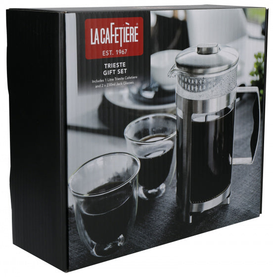 koffie-giftset La Cafetière 1 liter RVS zilver