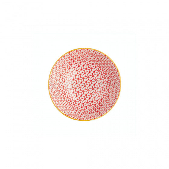 kom 15,5 x 7,5 cm keramiek blauw/roze/wit