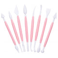 modelleergereedschap 17 cm roze/wit 8-delig