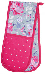 ovenhandschoen bloemen 87 cm katoen roze 2 stuks