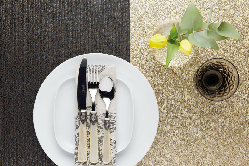 placemat Metallic 30 x 45 cm PVC/polyester goud