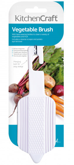 reinigingsborstel groente en fruit 15 cm wit