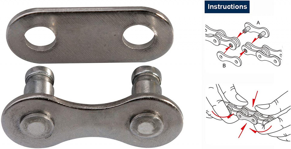 KMC Kettingschakel - Snap-on - 1 8 - 8,60mm - Zilver