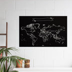 krijtkaart Wereld XL 90 cm vinyl zwart 7-delig