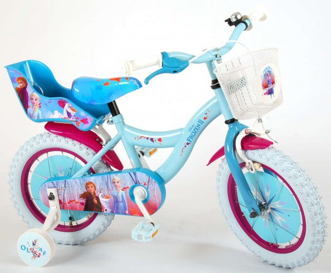 frozen 14 inch 23,5 cm meisjes terugtraprem blauw