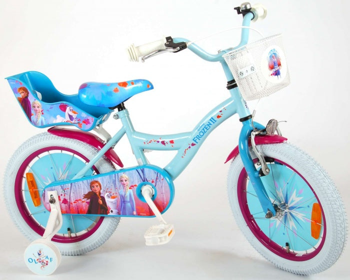 frozen 16 inch 25,4 cm meisjes terugtraprem blauw