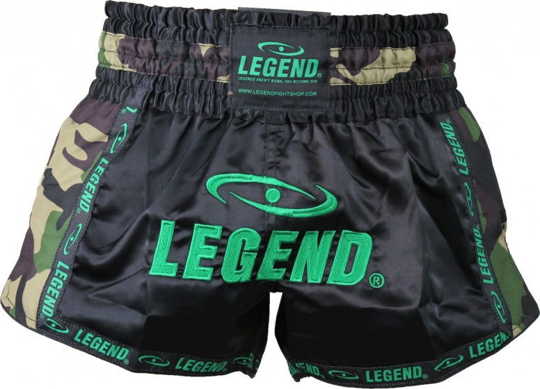 kickboksshort Trendy Army unisex satijn zwart mt S