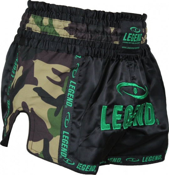 kickboksshort Trendy Army unisex satijn zwart mt S