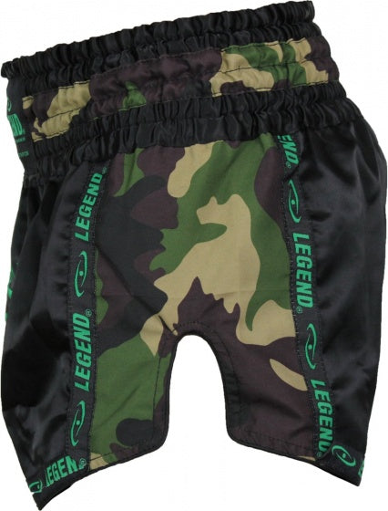 kickboksshort Trendy Army unisex satijn zwart mt S