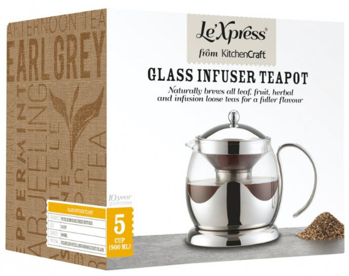 theepot 1,5 liter RVS zilver