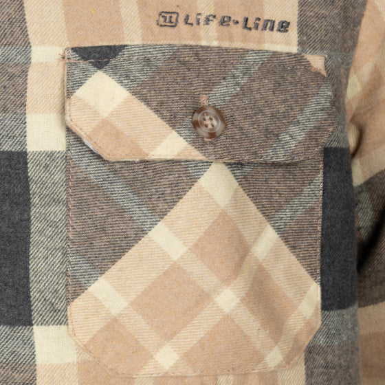 Life line Jervis Padded Flannel Shirt heren beige maat 3XL