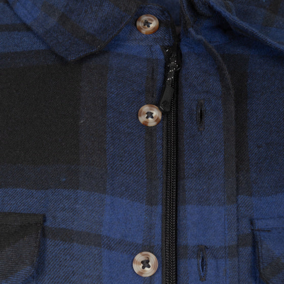 Life line Jervis Padded Flannel Shirt heren blauw zwart maat 4XL