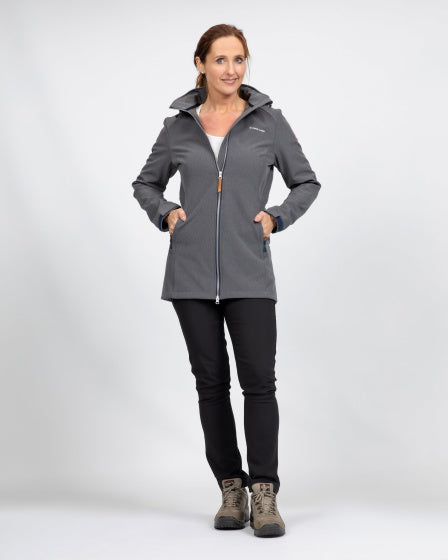 Life line Kya softshell parka dames donkergrijs maat XL