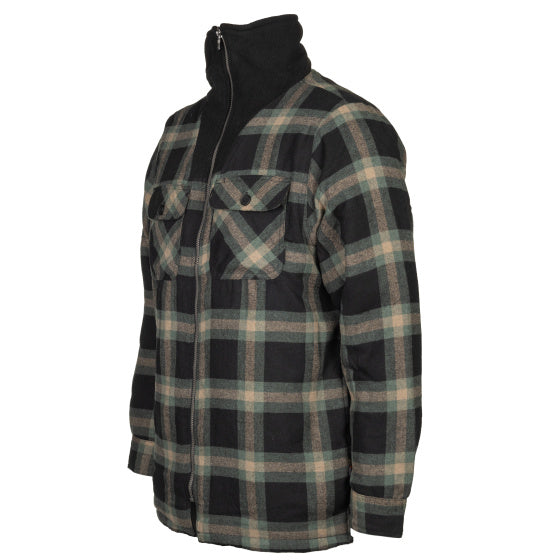 Life line Peter gevoerde flanel vest heren zwart/groen maat 4XL