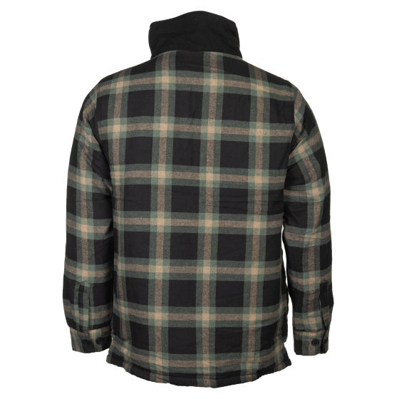 Life line Peter gevoerde flanel vest heren zwart/groen maat M
