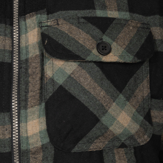 Life line Peter gevoerde flanel vest heren zwart/groen maat XL