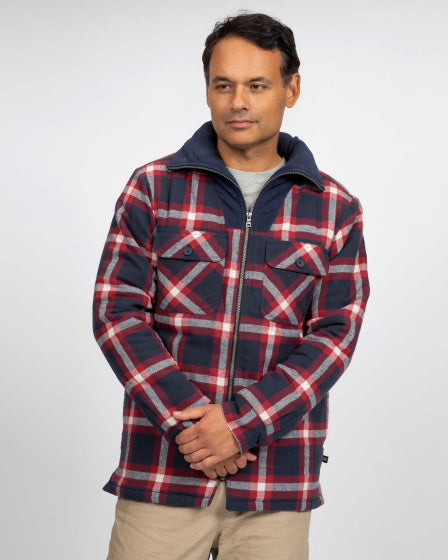 Life line Peter gevoerde flanel vest heren zwart/rood/wit maat 3XL