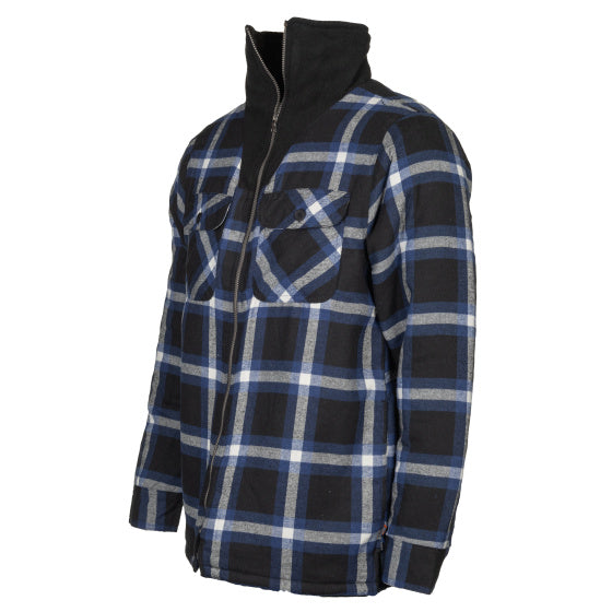 Life line Peter gevoerde flanel vest heren zwart/wit/blauw maat M