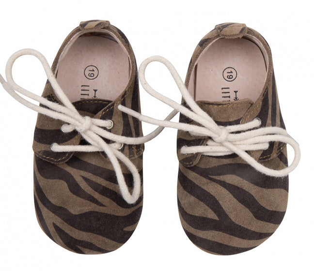 babyschoenen Oxford Bootie Zebra bruin maat 21