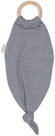 bijtring Stripes junior hout/katoen zwart/wit