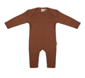 jumpsuit geribbeld meisjes katoen bruin mt 9-12 mnd