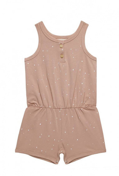 jumpsuit kort Dots meisjes katoen bruin mt 122