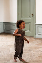 jumpsuit Leopard junior katoen bruin maat 110