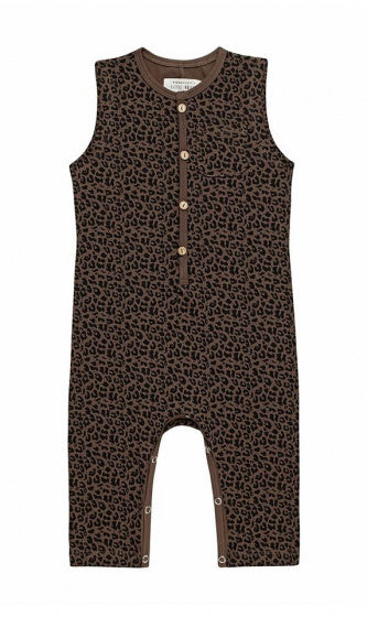 jumpsuit Leopard junior katoen bruin maat 110