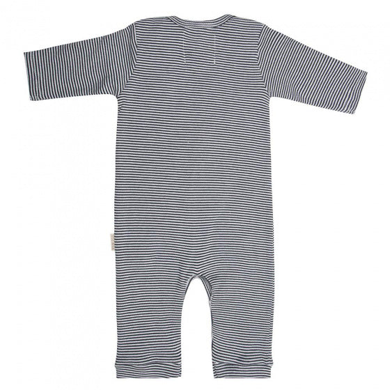 jumpsuit Stripes junior katoen zwart/wit maat 74
