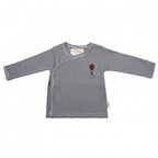Longsleeve Stripe junior katoen grijs/zwart mt 74