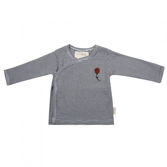 Longsleeve Stripe junior katoen grijs/zwart mt 74
