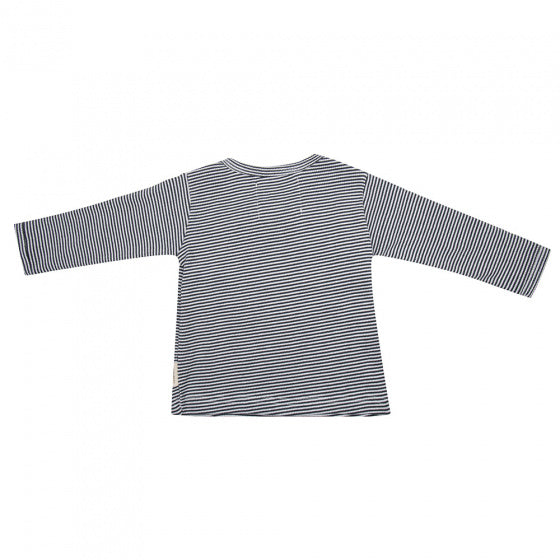 Longsleeve Stripe junior katoen grijs/zwart mt 80
