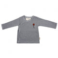Longsleeve Stripe junior katoen grijs/zwart mt 80