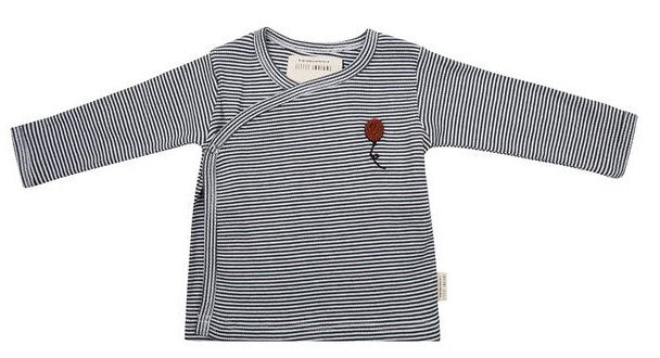 longsleeve Stripes junior katoen zwart/wit mt 62