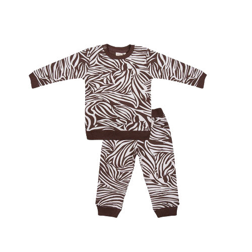 pyjama Zebra junior katoen wit/zwart mt 3-6 maanden