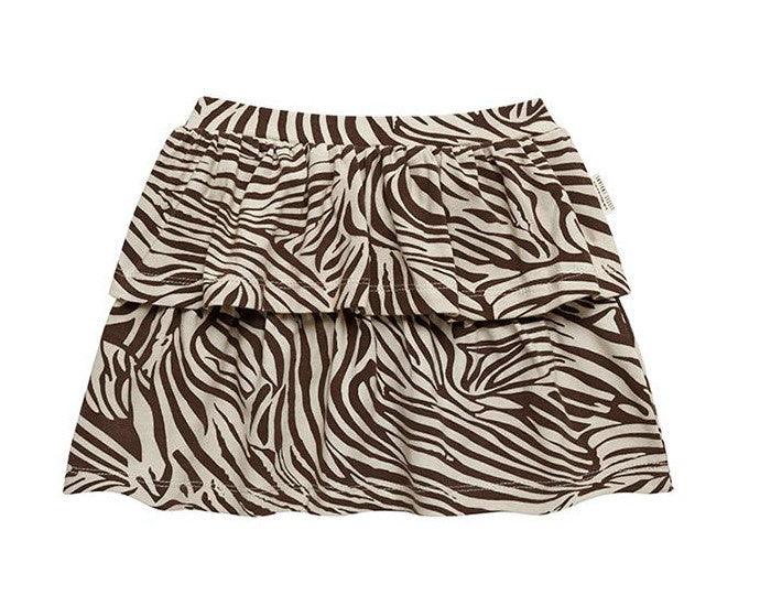 rok Zebra meisjes katoen bruin/crème maat 122